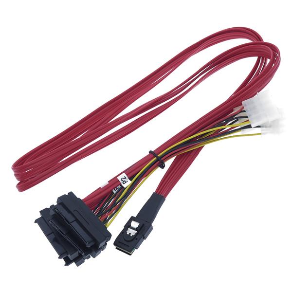 SFF-8087 to 4x SFF-8482 Cable with Molex Power 