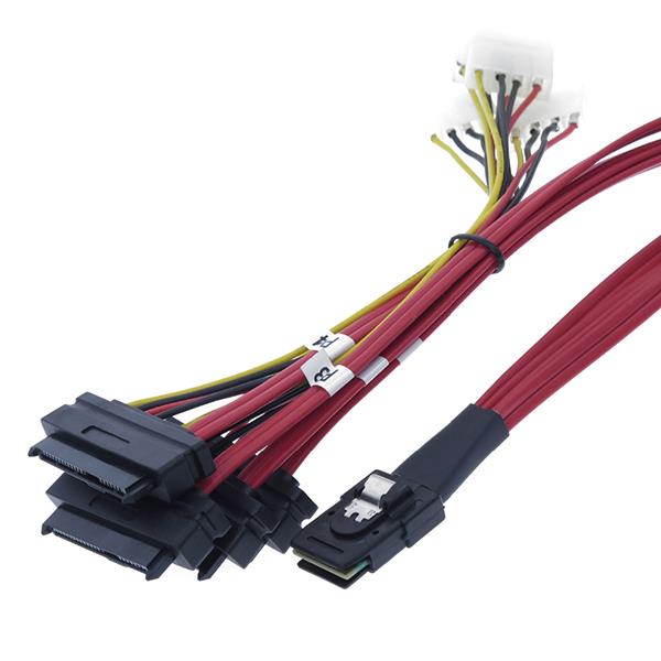SFF-8087 to SFF-8482 and 4 Pin Power Cable
