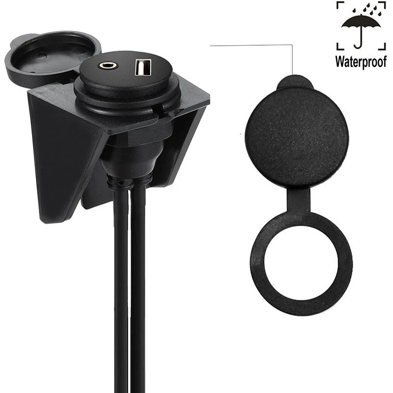 Waterproof USB 2.0 male to female 3.5mm stereo panel mount Cable Waterproof USB 2.0 male to female 3.5mm stereo panel mount Cable